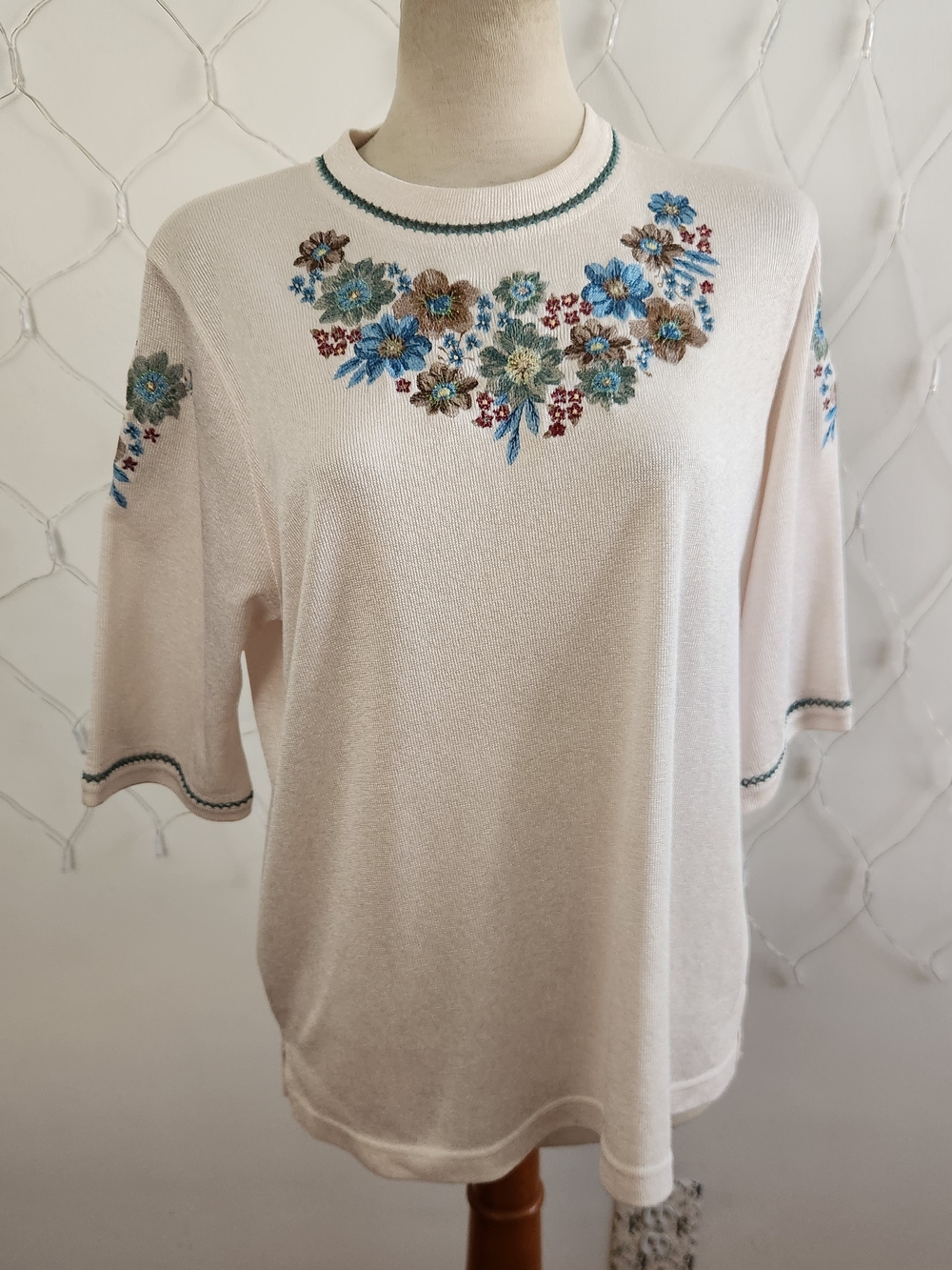 Vintage BonWorth Pullover Top • Cottagecore • Embroidered • Size Large